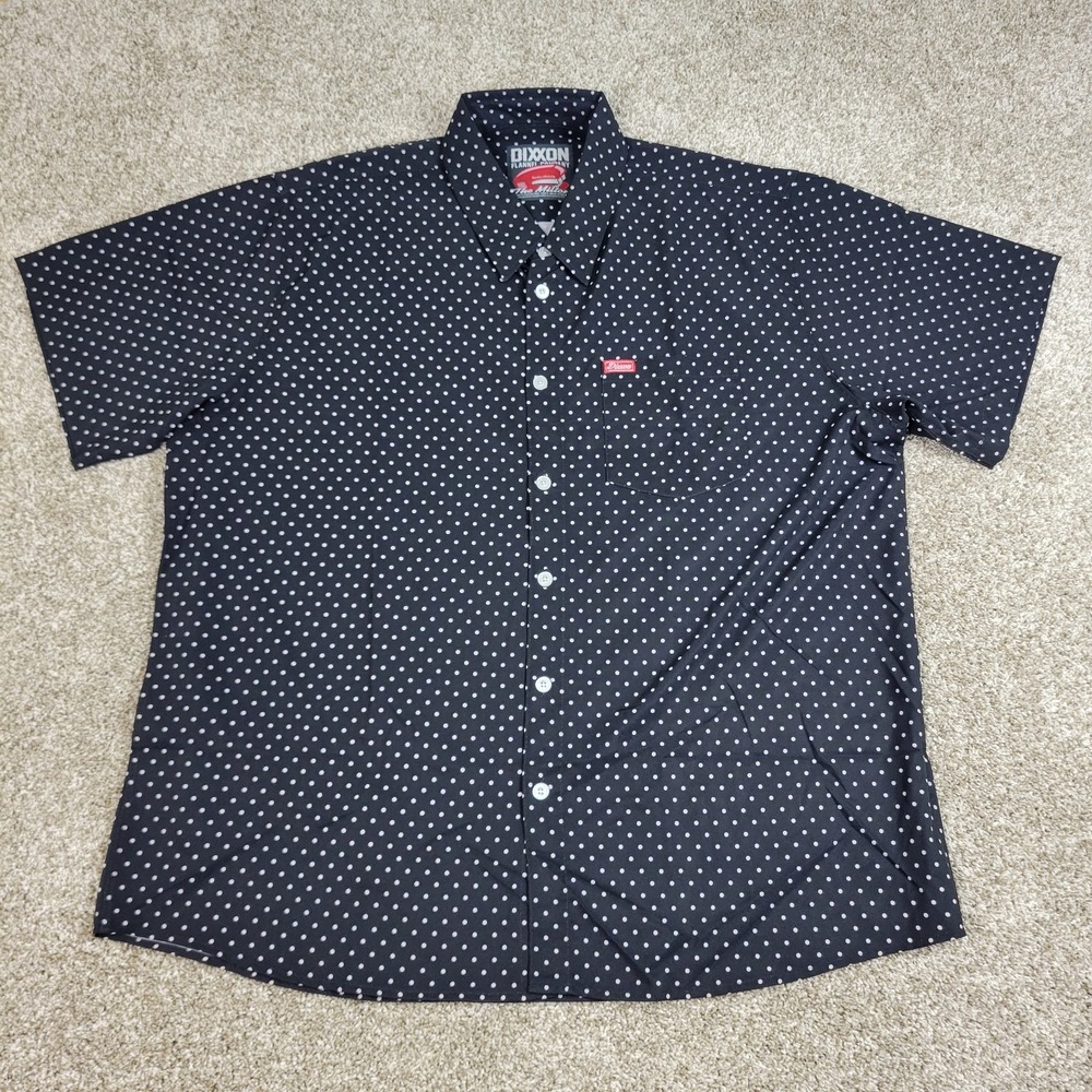 Dixxon Flannel Company The Milton Mens 3XL Black Polka Dot Button Down SS - Picture 2 of 6
